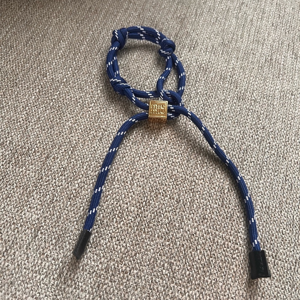 Miu Miu Baltic Blue cord bracelet